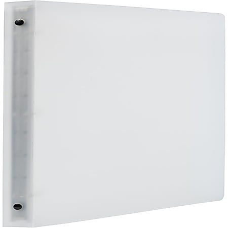 JAM PAPER 3 Ring Plastic Binder, 0.75 inch, Frosted Clear
