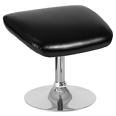 Flash Furniture Egg Ottoman Footrest, Black/Chrome