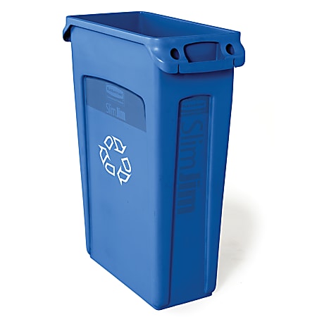 Rubbermaid® Commercial Slim Jim® Recycle Waste Container, 23-Gallons, Blue