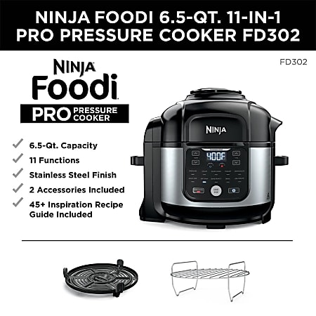 Ninja Foodi 10 in 1 5 Quart Pressure Cooker And Air Fryer SilverBlack -  Office Depot