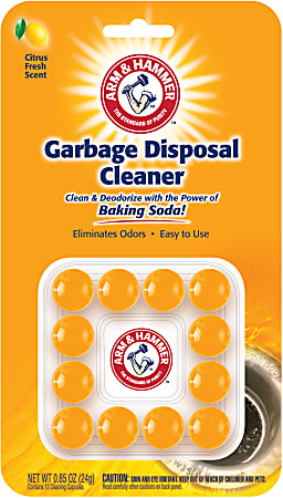 Arm & Hammer Sink Garbage Disposal Cleaner, Citrus Scent, Pack Of 12 Pods