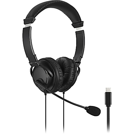 Kensington Classic USB-C Headset with Mic - Stereo - USB Type C - Wired - Over-the-head - Binaural - Circumaural - K97457WW