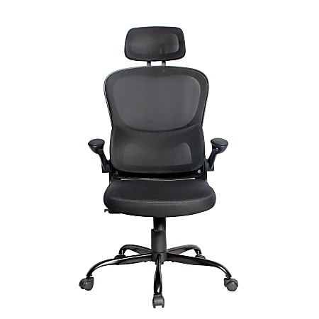 Elama Mesh/Fabric High-Back Adjustable Office Chair, Black