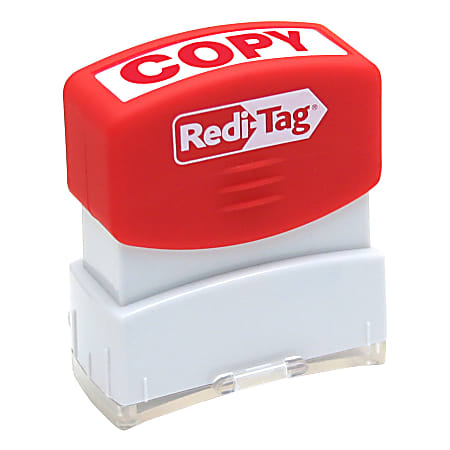 Redi-Tag Pre-Inked Stamp, "Copy", Red