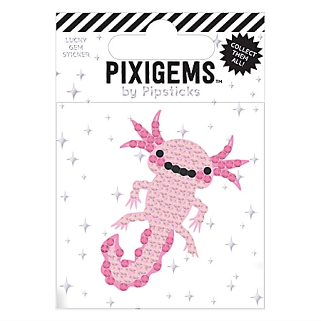 Pipsticks Pixigem Sticker, 2" x 2", Alvin Axolotl