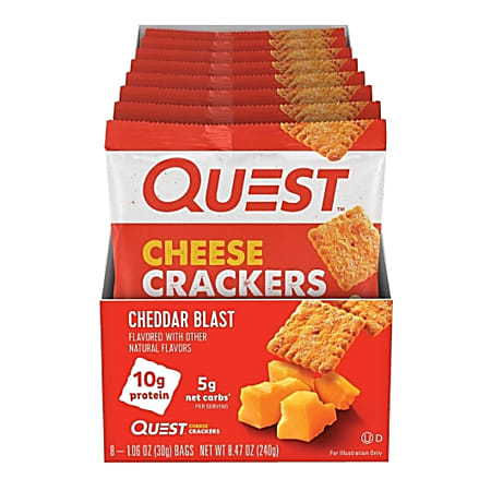 Quest Nutrition Cheddar Blast Cheese Crackers, 1.06 Oz, Total Qty 8