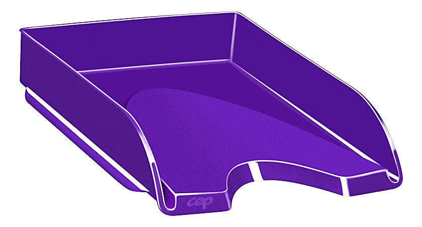 CEP Plastic Gloss Letter Tray, 2-5/8"H x 10-1/8"W x 13-11/16"D, Purple