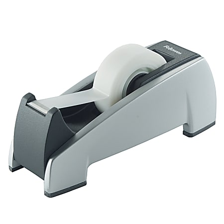 Fellowes® Office Suites Tape Dispenser, 2 7/16"H x 2 5/16"W x 6 3/8"D, Black/Silver