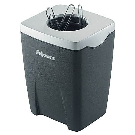 Fellowes® Office Suites Paper Clip Cup, Black/Silver