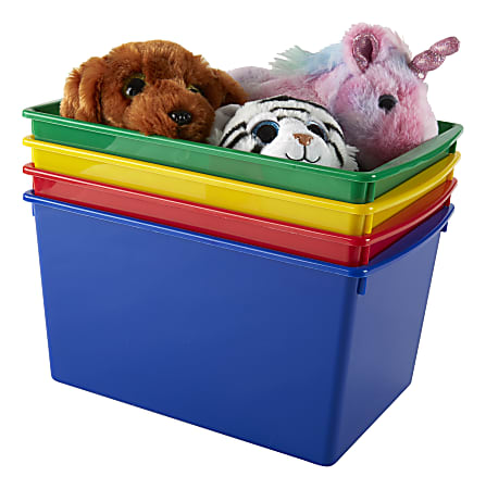 Office Depot Brand Medium Storage Bin 7 12 H x 14 18 W x 9 14 D Assorted  Colors - Office Depot