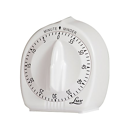 Lux Classic Mechanical 60 Minute Timer White Pack Of 2 - Office Depot