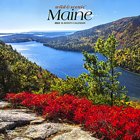 2024 BrownTrout Monthly Square Wall Calendar, 12" x 12", Maine Wild & Scenic, January to December