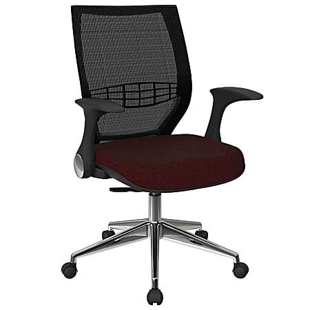 Office Star™ Pro-Line II ProGrid Fabric High-Back Chair, Merlot/Black/Silver