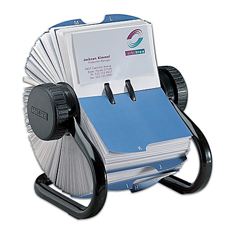 Rolodex® Open Rotary Business Card File, 600-Card Capacity, Black