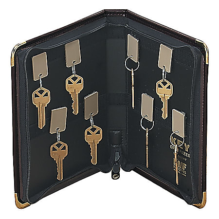 STEELMASTER® Portable Zippered 24-Key Case, Burgundy