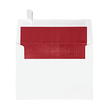 LUX Invitation Envelopes, A7, Peel & Stick Closure, Red/White, Pack Of 500