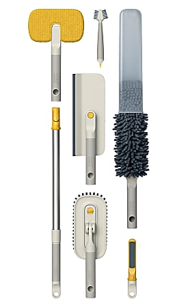 Joseph Joseph CleanTech 6-Piece Cleaning Tool, Stone, Total Qty 1