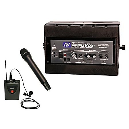 AmpliVox SW1230 Public Address System - 50 W Amplifier - Built-in Amplifier - 1 x Speakers - 2 Audio Line In - 3 Audio Line Out