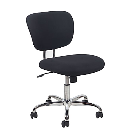 OFM Essentials Fabric Mid-Back Chair, Black/Chrome