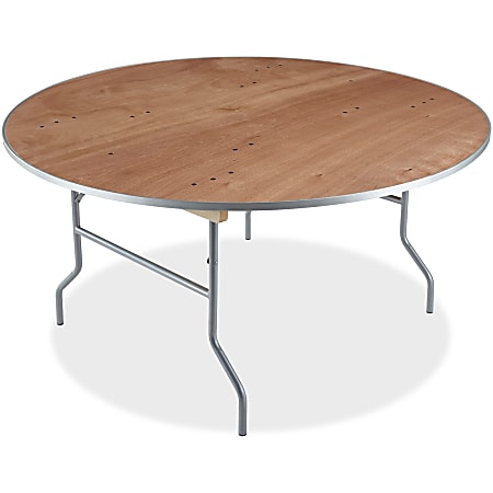 Iceberg Natural Plywood Round Folding Table - Round Top - Folding Base x 0.75" Table Top Thickness x 60" Table Top Diameter - 29" Height - Natural