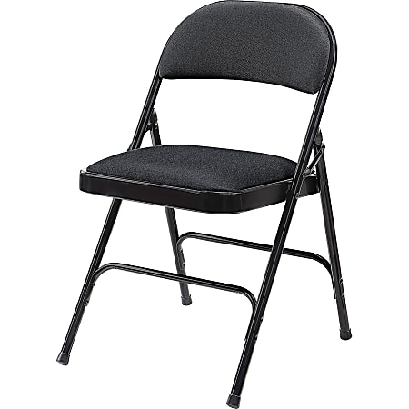 Lorell Padded Seat Steel Folding Chair Black Set Of 4 - Office Depot