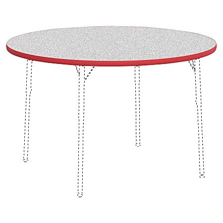 Lorell® Classroom Round Activity Table Top, 48"W, Gray Nebula/Red