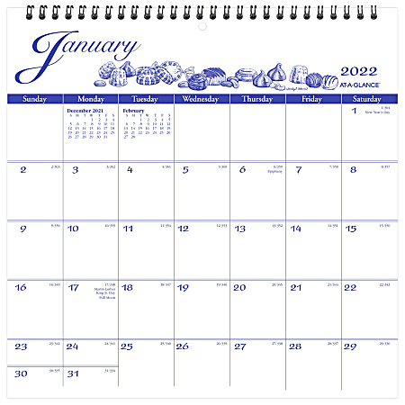AT-A-GLANCE® Illustrator’s Edition Monthly Wall Calendar, 12" x 12", January To December 2022, G100017