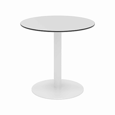 KFI Studios Eveleen Round Outdoor Patio Table, 29”H x 30”W x 30”D, Fashion Gray/White