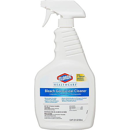 Clorox Healthcare Bleach Germicidal Cleaner - Ready-To-Use Spray - 22 fl oz (0.7 quart) - 240 / Bundle - Clear