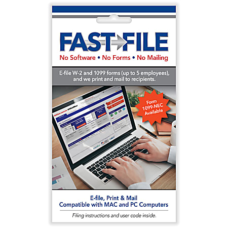 ComplyRight® FAST FILE Tax Filings For Small Business, W-2/1099, Card For 5 Tax Filings