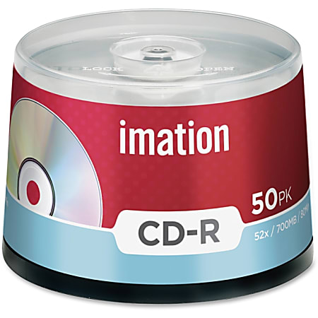 Imation™ Standard CD-R Media Spindle, 700MB/80 Minutes, Pack Of 50