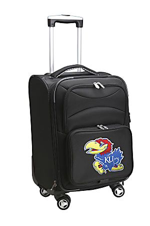 Denco Sports Luggage Expandable Upright Rolling Carry-On Case, 21" x 13 1/4" x 12", Black, Kansas Jayhawks