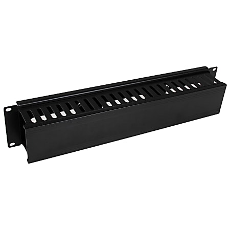 StarTech.com 2U Horizontal Finger Duct Rack Cable Management Panel with Cover, CMDUCT2U