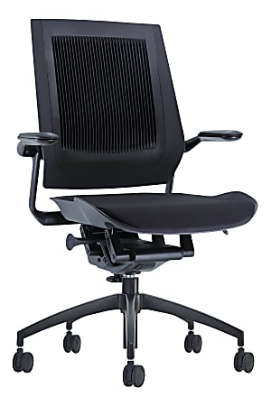 Koplus BodyFlex Fabric Mid-Back Task Chair, Black/Black