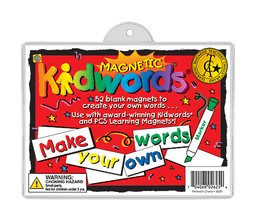 Barker Creek® Magnets, Magnetic Kidwords®, Make Your Own Words Set, Grades Pre-K+, Pack Of 56