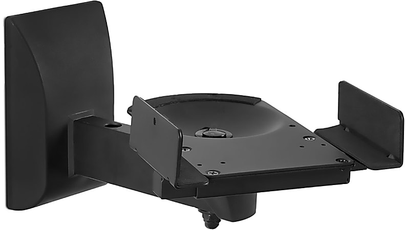 Mount-It! MI-SB37 Speaker Wall Mounts With Sliding Clamps, 5-1/2”H x 11-1/8”W x 11”D, Black, Set Of 2 Mounts