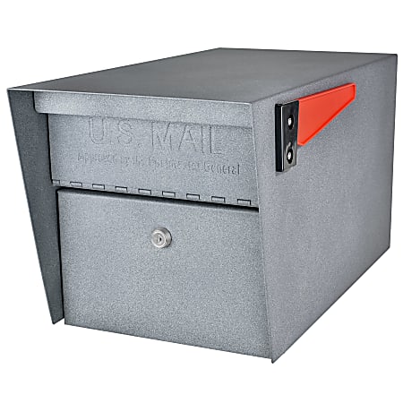 Mail Boss Mail Manager Locking Security Mailbox, 11-1/4"H x 10-3/4"W x 21"D, Granite