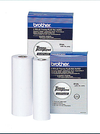 Brother® High-Sensitivity ThermaPlus Fax Paper, 1" Core, 8 1/2" x 98', Box Of 2 Rolls