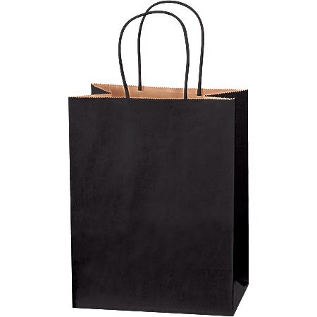 Partners Brand Tinted Shopping Bags, 10 1/4"H x 8"W x 4 1/2"D, Black, Case Of 250