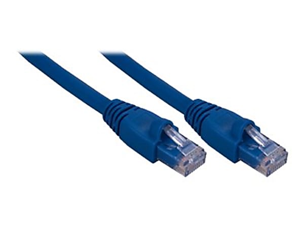 QVS 50ft CAT6A 10Gigabit Ethernet Blue Patch Cord - 50 ft Category 6a Network Cable  - CC715A50BL