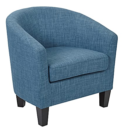 Ave Six Work Smart™ Ethan Tub Chair, Blue Denim/Dark Espresso