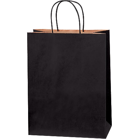 Partners Brand Tinted Shopping Bags, 13"H x 10"W x 5"D, Black, Case Of 250