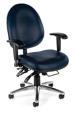 OFM 24-Hour Big And Tall Anti-Microbial Anti-Bacterial Task Chair, Navy/Black