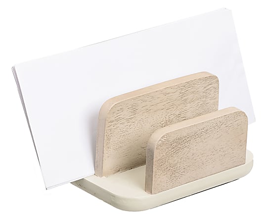 Realspace® Wood/Metal Letter Sorter, 4"H x 6-1/4"W x 5-1/2"D, Pine/Gold