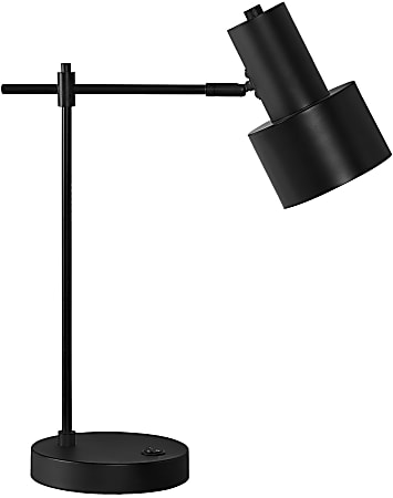 Monarch Specialties Murray Table Lamp, 21”H, Black/Black