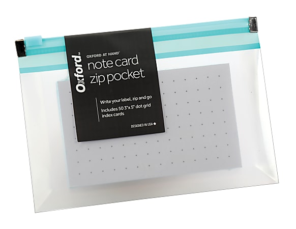Oxford at Hand Note Card Organizer 25 Dot Grid Cards Shoreline Blue -  Office Depot