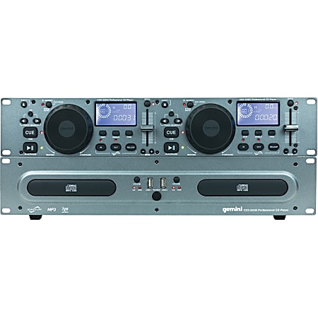 gemini CDX-2250I: DJ CD Media Player with USB - CD-R - CD-DA, MP3 Playback - 2 Disc(s) - Black