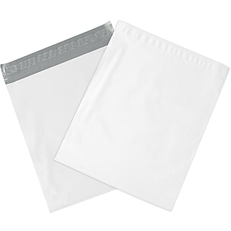 Partners Brand Expansion Poly Mailers, 26"H x 24"W x 4"D, White, Case Of 100