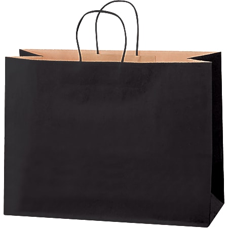 Partners Brand Tinted Shopping Bags, 12"H x 16"W x 6"D, Black, Case Of 250