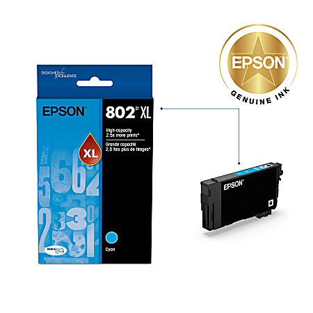 T802XL220-S (802XL) DURABrite Ultra High-Yield Ink, 1,900 Page-Yield, Cyan T802XL220-S (802XL) DURABrite Ultra High-Yield Ink, 1,900 Page-Yield, Cyan